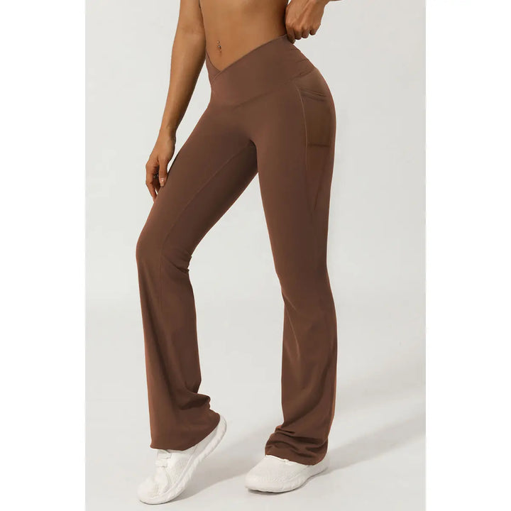 Cross Waist Band Wide Leg Athletic Pants