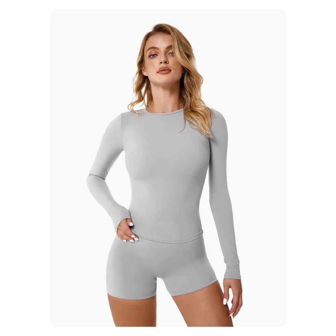 RSTLS ERA Long Sleeve Top and High Waist Short Athletic wear Set