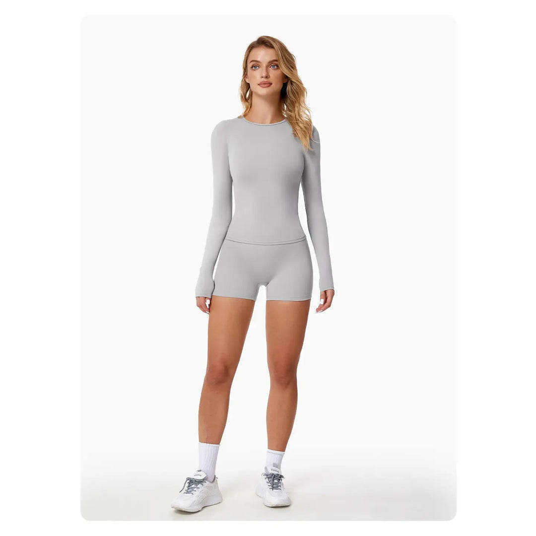 RSTLS ERA Long Sleeve Top and High Waist Short Athletic wear Set