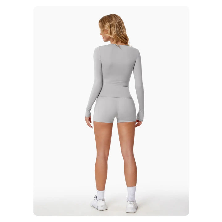 RSTLS ERA Long Sleeve Top and High Waist Short Athletic wear Set