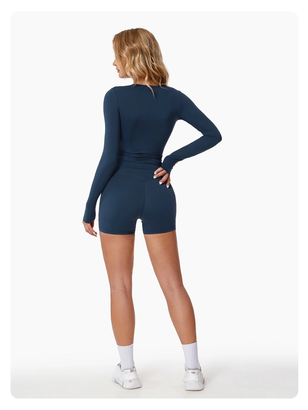 RSTLS ERA Long Sleeve Top and High Waist Short Athletic wear Set