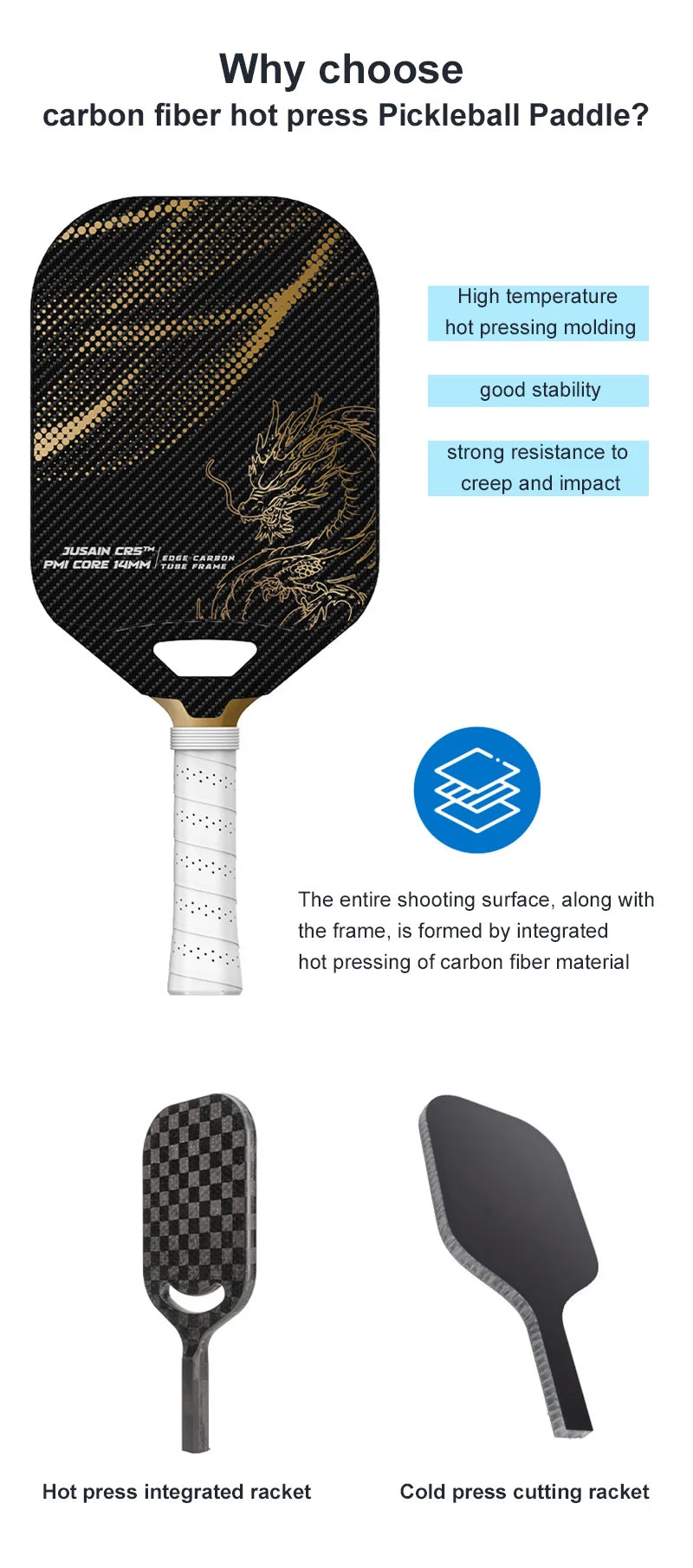 Lightweight 14MM Honeycomb Core Pickleball Paddle