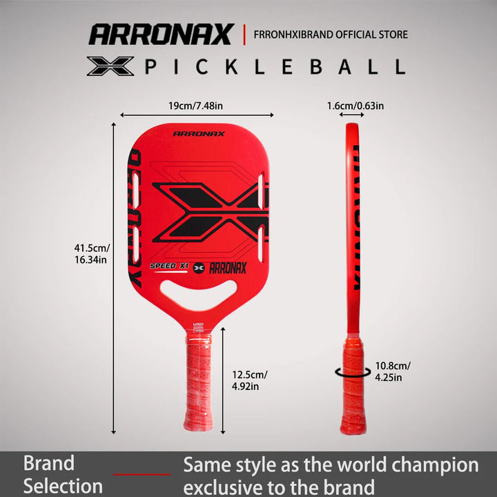 ARRONAX Speed Series Thermoformed Raw Carbon Fiber Pickleball Paddle