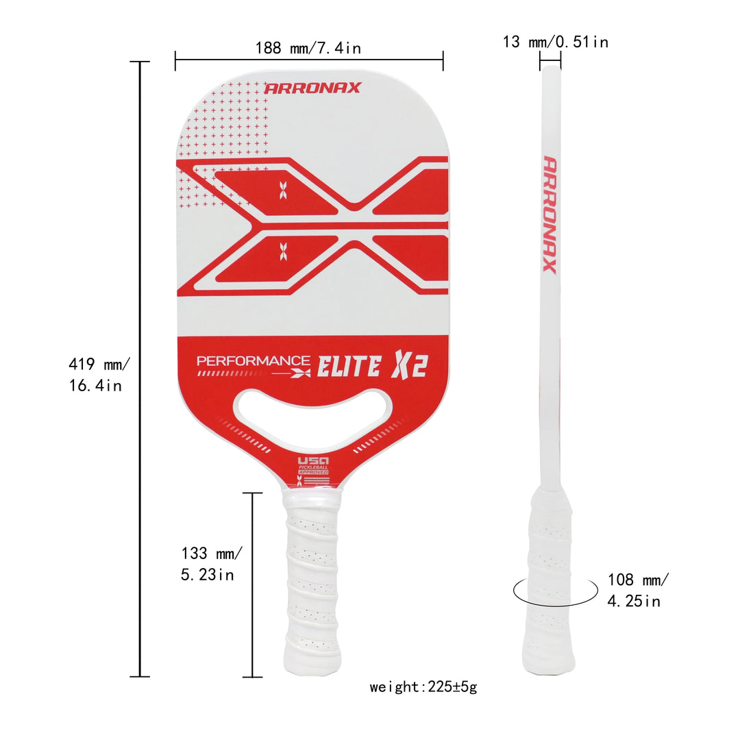 Arronax Pickleball Paddle Rackets USAPA 13mm Edgeless Full Carbon Fiber Face PP Honeycomb Core Thermoforming Paddle